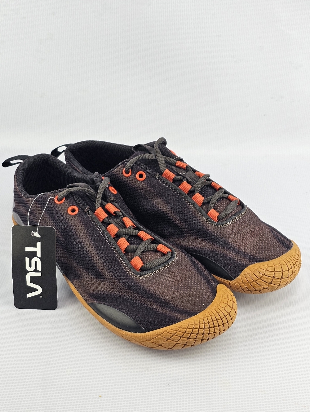 Tesla Gears TSLA Men's Trail Running Minimalist Barefoot Shoe Orange Brown 8.5